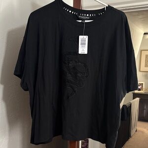 Torrid Black Tee with Subtle Design